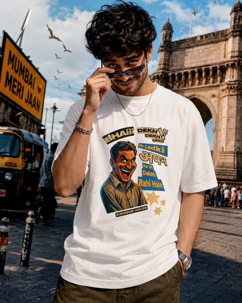 'Wo Ladki Apan Ko Dekh Rahi’ Luxury Oversized Unisex T-Shirt | 100% Cotton With Heavy Luxurious Feel (copy)